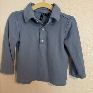 Janie and Jack, 12 to 18 months, blue long sleeve polo